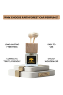 Car Perfume Wooden Diffuser with Freshwood & Tropical Sunset Fragrance for Luxury Aromatherapy & Freshness for Drivers, 5ml + 5ml Refill