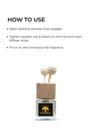 Car Perfume Wooden Diffuser with Freshwood & Tropical Sunset Fragrance for Luxury Aromatherapy & Freshness for Drivers, 5ml + 5ml Refill