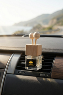 Car Perfume Wooden Diffuser with Freshwood & Tropical Sunset Fragrance for Luxury Aromatherapy & Freshness for Drivers, 5ml + 5ml Refill