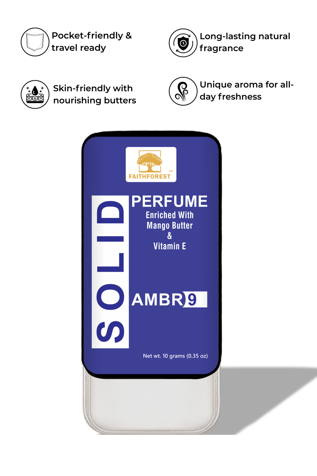 FaithForest Ambr 9 slider solid perfume benefits