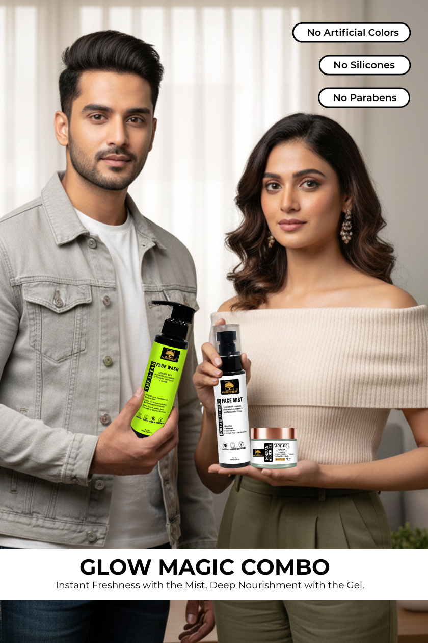 Glow Magic Combo: D-TAN Face Wash 100 ml, Aloerice Face Mist 100 ml & Aloerice Face Gel 50 g - Brighten, Hydrate & Renew with Niacinamide & Ceramides Formula