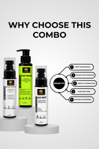 Shine Chemistry Combo: D-TAN Face Wash 100ml, Aloerice Face Mist 100ml & Rice Saffron Moisturizer 100ml - Brighten, Hydrate & Tan Removal with Niacinamide & Hyaluronic Acid