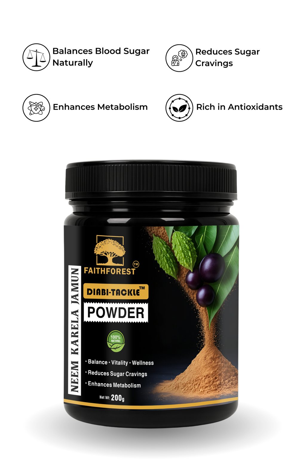 FaithForest Diabi-Tackle Neem Karela Jamun Powder benefits