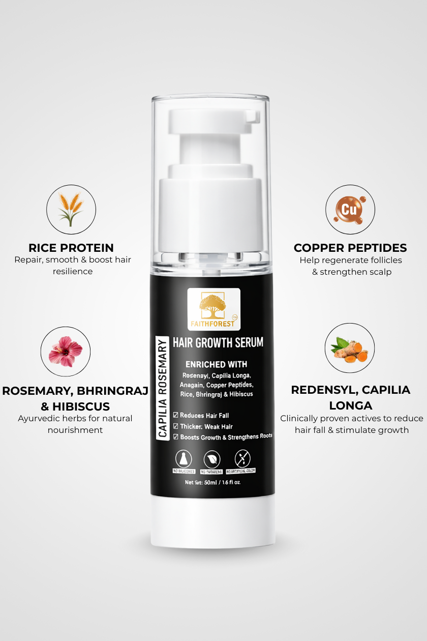 Intense Hair Fall Reduction Combo: Rice Rosemary Hair Growth Mist (100ml) &  Capilia Rosemary Hair Growth Serum (30ml) with Redensyl & Capilia Longa