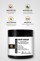 Rice Rosemary Hair Wash & Nourish Combo (Shampoo 250ml + Hair Mask 100g) Enriched with Argan Oil & Shea Butter for Stronger and Shinier Hair