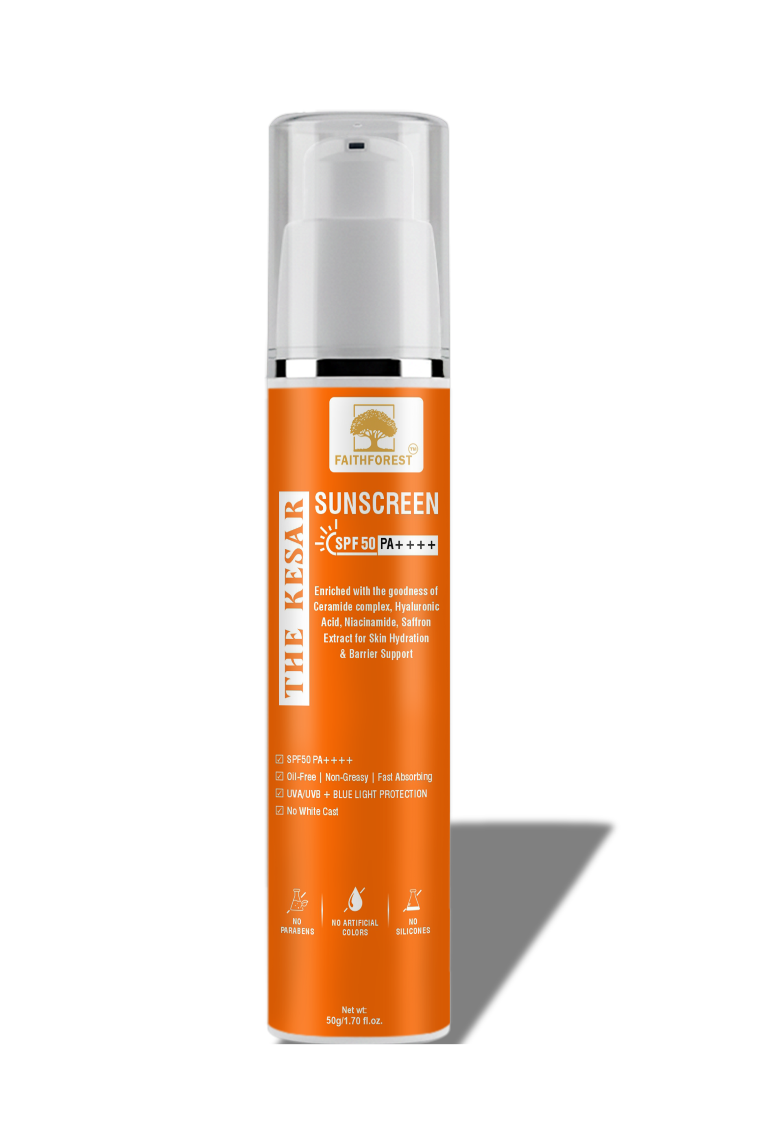 FaithForest Kesar Sunscreen SPF 50 PA ++++ 