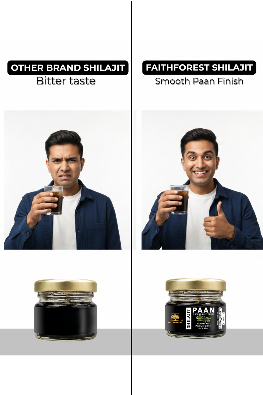 FaithForest Paan Pure Shilajit Resin (20gm) - Enriched with Pan Leaf Extract - Himalayan Shilajit with Fulvic Acid & Trace Minerals for Energy, Stamina, Immunity and Vitality