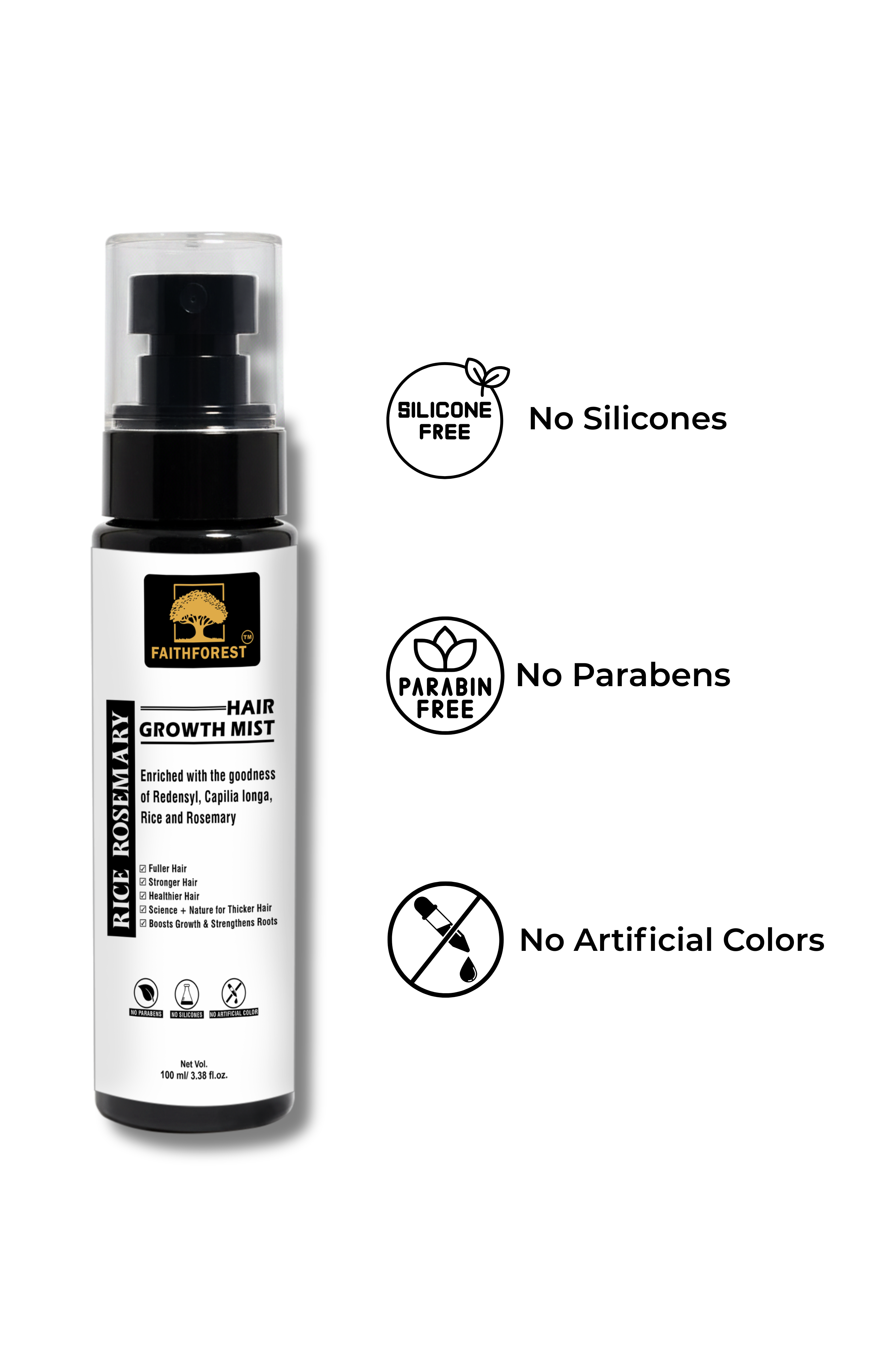 FaithForest Chemical Free Rice Rosemary Hair Growth Mist