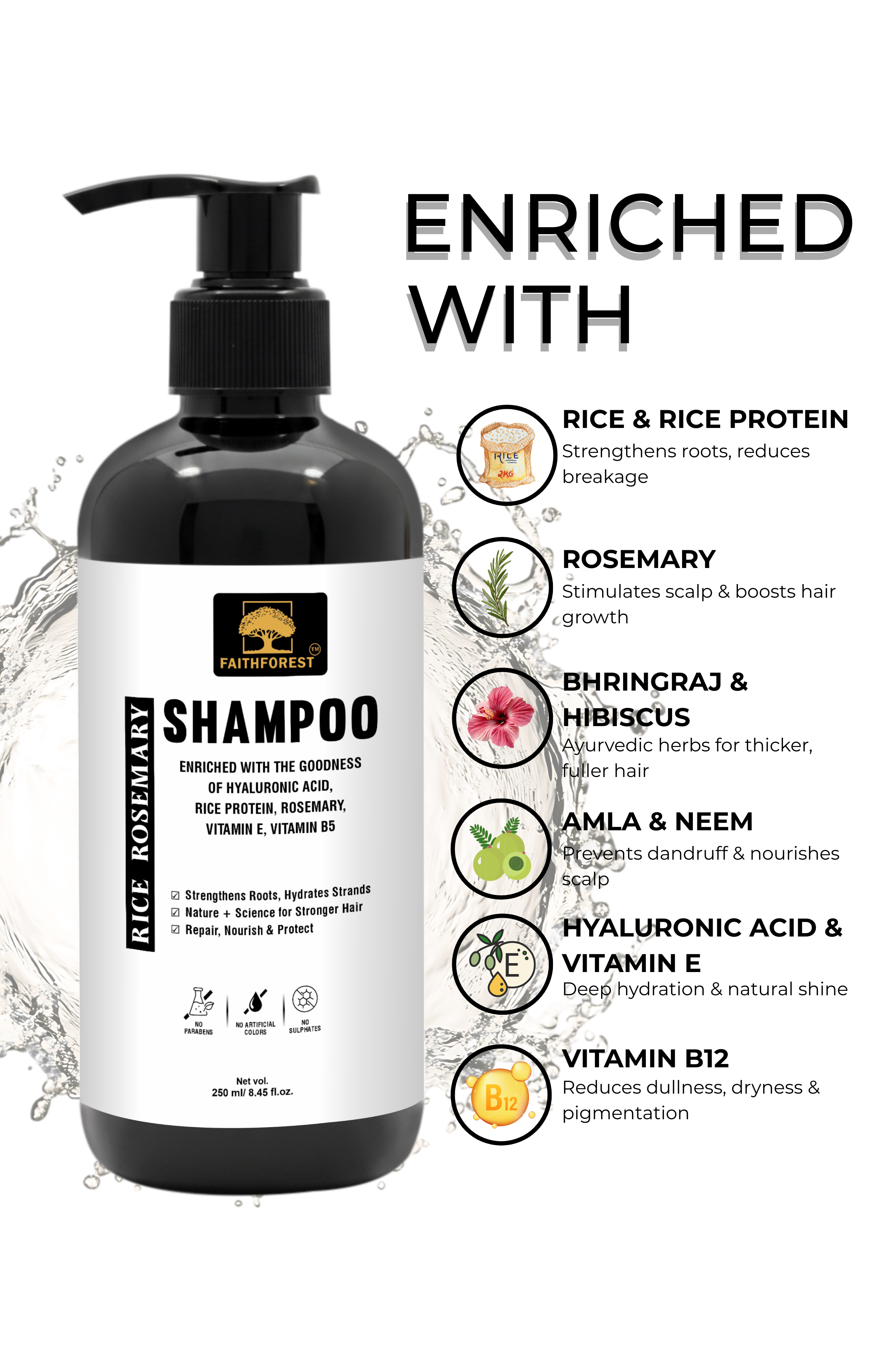 FaithForest Rice Rosemary Shampoo ingredients