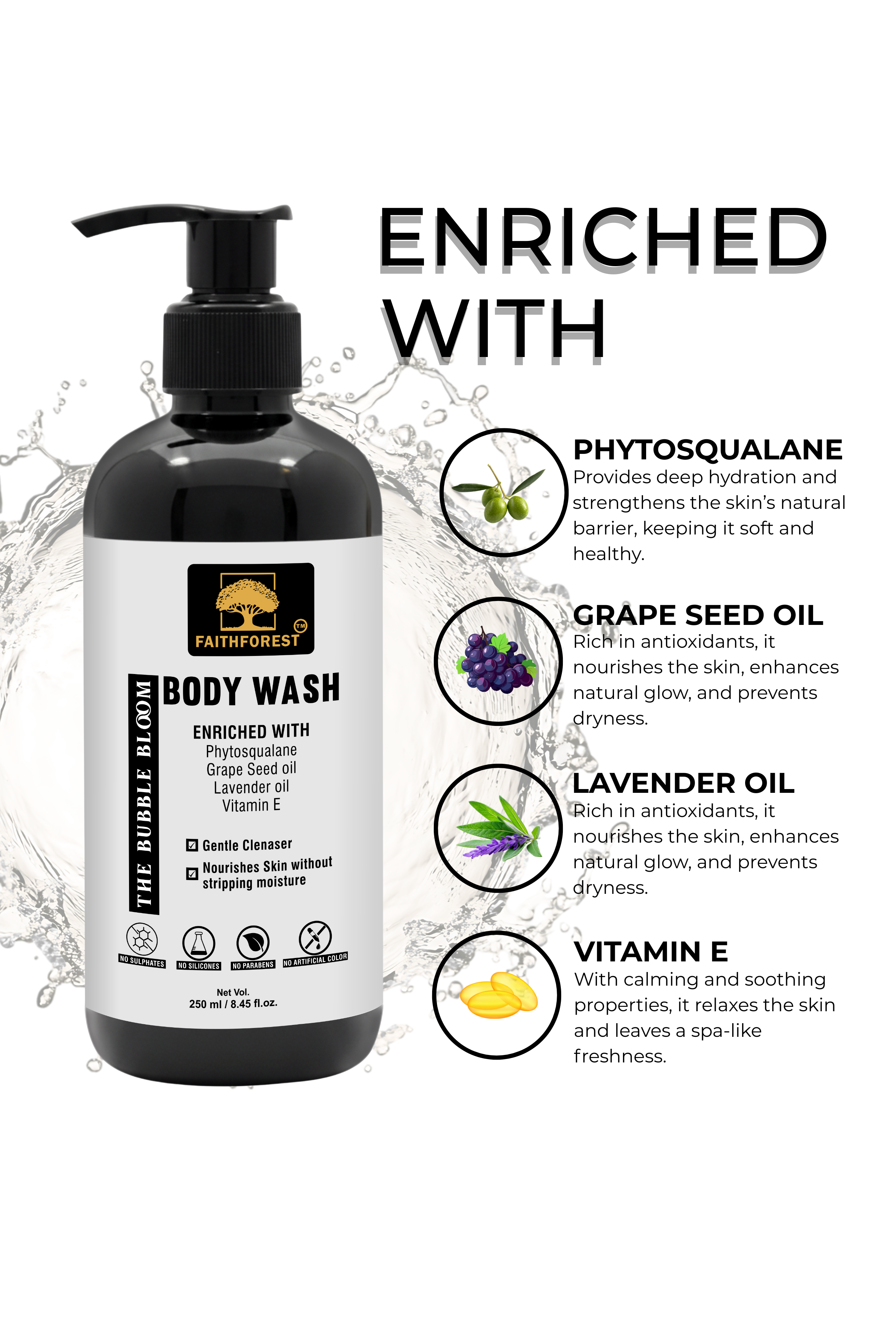 FaithForest body wash ingredients