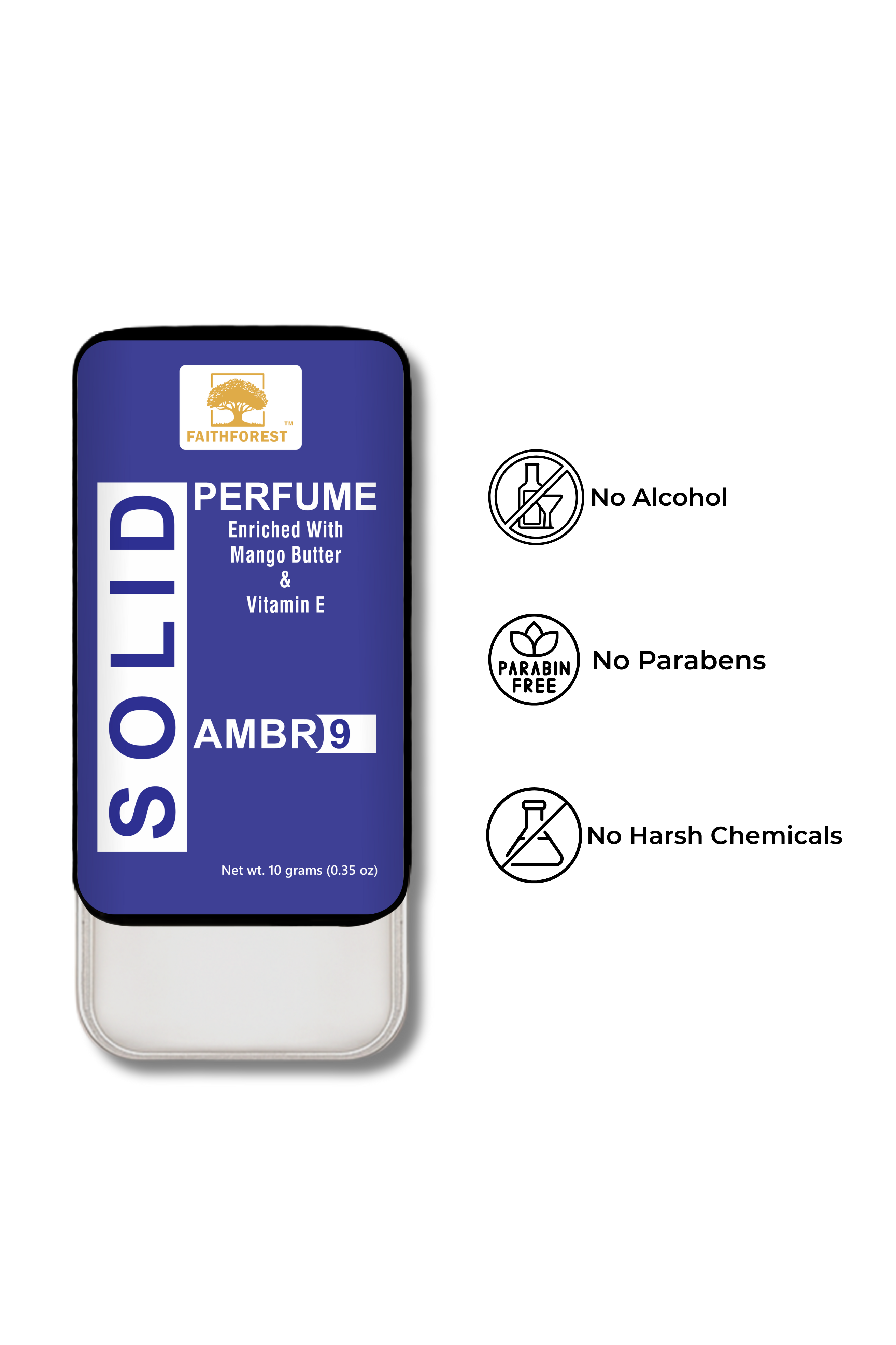 FaithForest chemical free Ambr 9 slider solid perfume