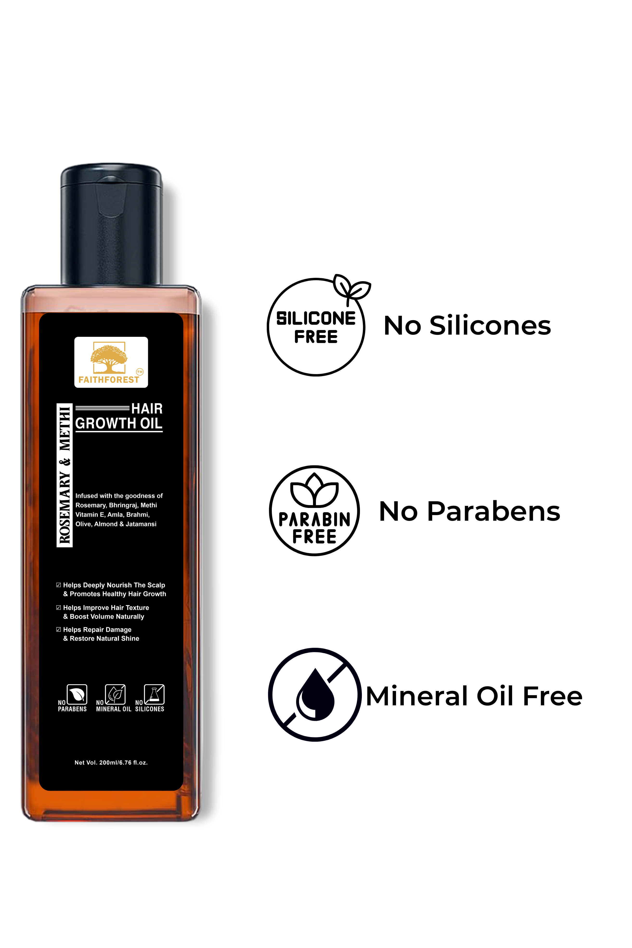 FaithForest chemical free Rosemary & Methi Hair Growth Oil