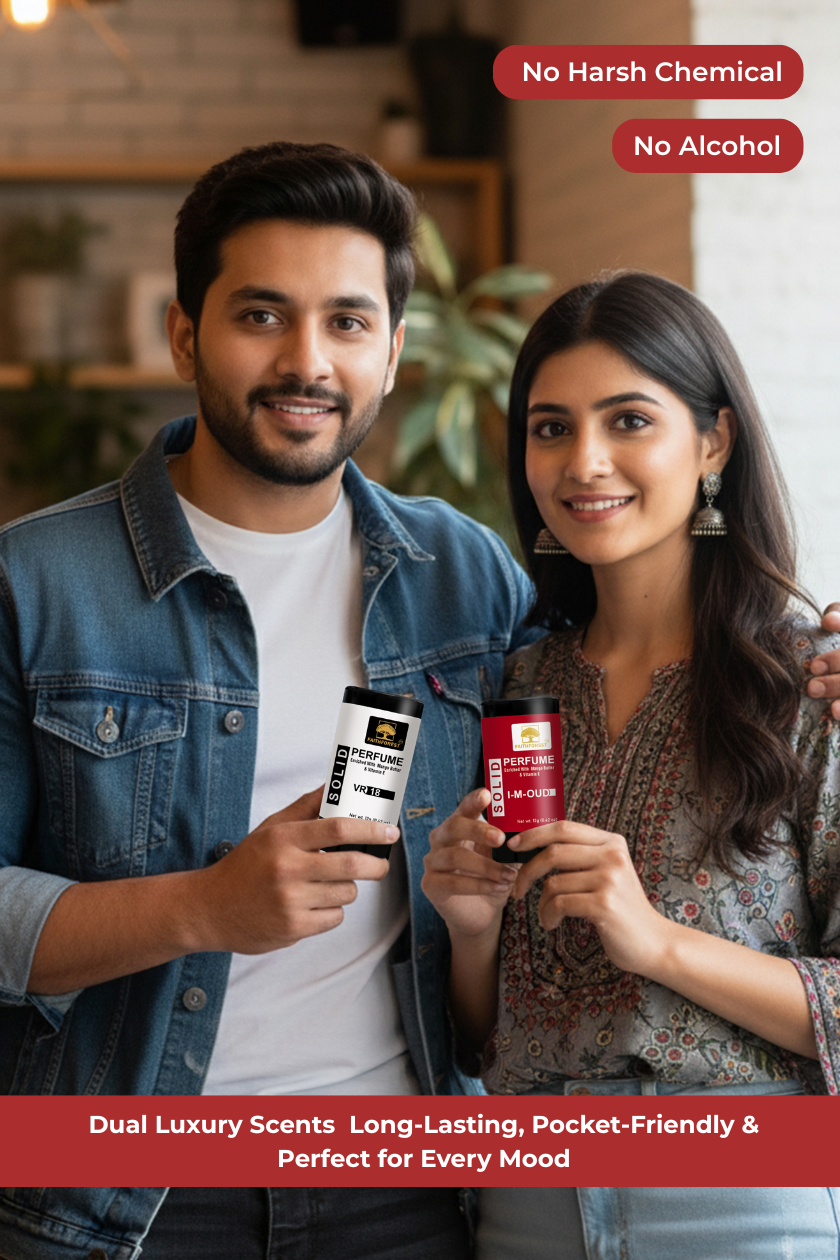 Luxury Solid Perfume Duo: Long-Lasting I-M-OUD & VR 18 Scent Sticks - Enriched with Mango Butter & Vitamin E (2x12g)