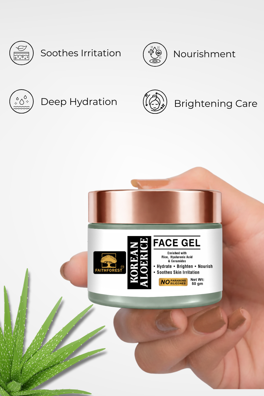FaithForest Korean Aloerice Face Gel | Soothe & Hydrate Skin FaithForest Korean Aloerice Face Gel | Soothe & Hydrate Skin